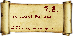 Trencsényi Benjámin névjegykártya