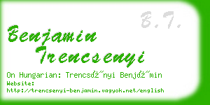 benjamin trencsenyi business card